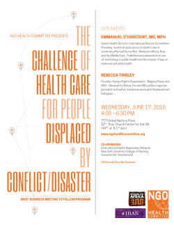 NGO Displacement copy - NGO Health Committee