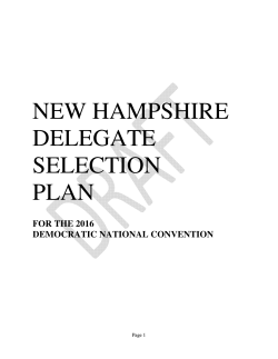 DRAFT NHDP 2016 Delegate Selection Plan