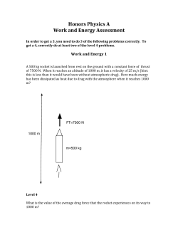 Honors Physics A Work and Energy Assessment