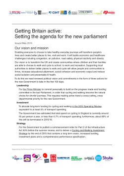 Getting Britain active: Setting the agenda for the new parliament