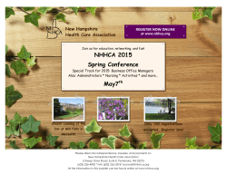 NHHCA 2015 Spring Conference May7th