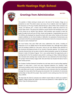 April 2015 Newsletter - North Hastings High School