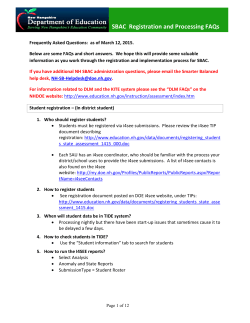 SBAC Registration and Processing FAQs