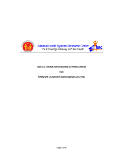 to - National Health Systems Resource Centre