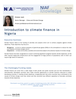 Introduction to climate finance in Nigeria