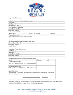 Membership Form - Niagara Falls Rowing Club