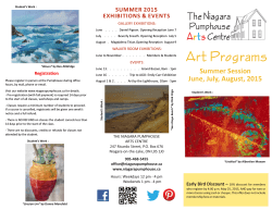 Summer Programs Brochure 2015 - The Niagara Pumphouse Visual