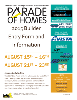 2015 Builder Entry Form and Information