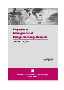 Management of Foreign Exchange Business Management of
