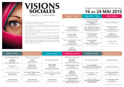 Programme Visions Sociales 2015