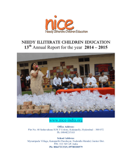 2014-15 - NICE | Needy Illiterate Children Education