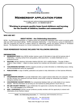 Membership application form - Northern Ireland Childminding