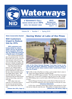 NID WaterWays Spring 2015 - Nevada Irrigation District
