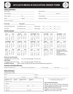 2015-2016 MIE Order Form Rochester