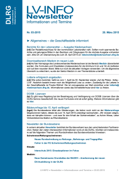 LV-Newsletter 2015 03 - DLRG Landesverband Niedersachsen e.V.