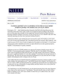 Press Release - National Institute for Early Education Research