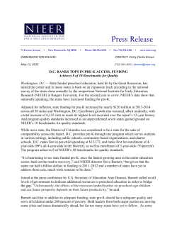 Press Release - National Institute for Early Education Research