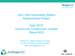 John Hart Generating Station Replacement Project April 2015