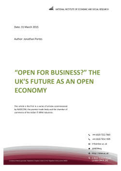 The UK as an open economy - National Institute of Economic