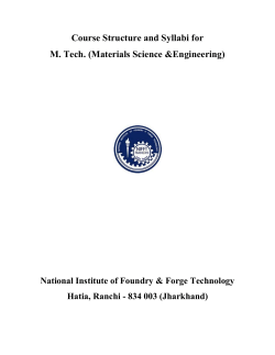 Course Structure and Syllabi for M. Tech. (Materials Science