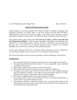 No. NIFT/R&M works/2013-Bldg.-P-I/DC Date: 23/04/2015 NOTICE