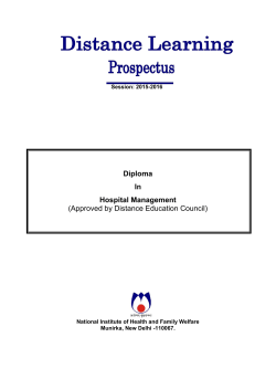 Diploma In Hospital Management - National Institute of Health