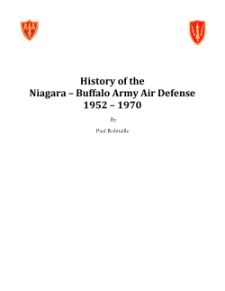 History of the Niagara â Buffalo Army Air Defense 1952 â 1970