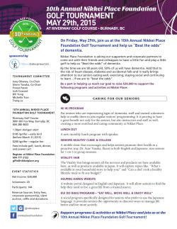 GOLF TOURNAMENT MAY 29th, 2015