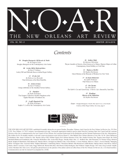 THE NEW ORLEANS ART REVIEW Contents
