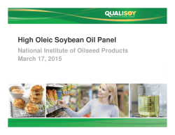 High Oleic Soybean Oil Panel
