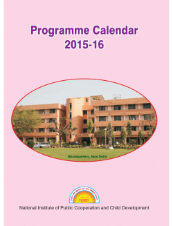 cover-Programme calender 2015-16 - National Institute of Public