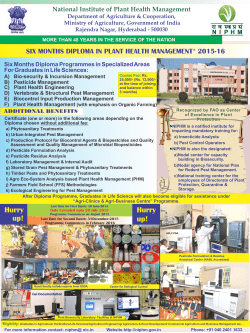 Hurry up! Hurry up! - National Institute of Plant Health Management