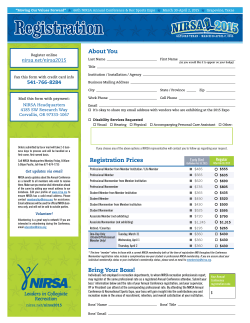 NIRSA 2015 Registration Form PDF