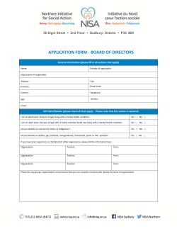 application form - NISA/Northern Initiative for Social Action