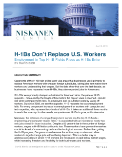 H-1Bs Don`t Replace U.S. Workers