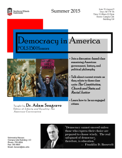 Democracy in America - Northern Illinois University