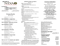 Latest Bulletin - Nixa Church of the Nazarene