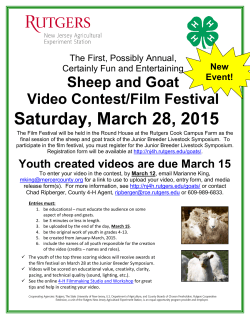 Sheep and Goat Video Contest/Film Festival - New Jersey 4-H
