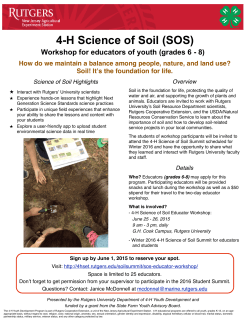 4-H Science of Soil (SOS) - New Jersey 4-H