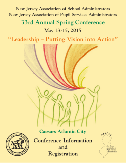 33rd Annual Spring Conference âLeadership â Putting Vision into