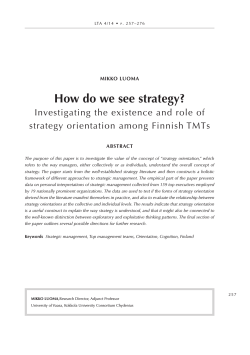 How do we see strategy? - Nordic Journal of Business