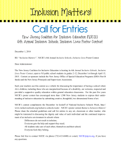 Inclusion Matters! Call for Entries