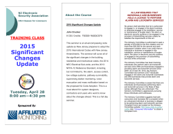 TRAINING CLASS 2015 Significant Changes Update - nj-esa