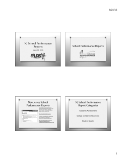 School Performance Report Presentation 2014