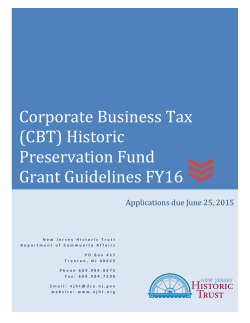 Historic Preservation Fund Grant Guidelines FY16