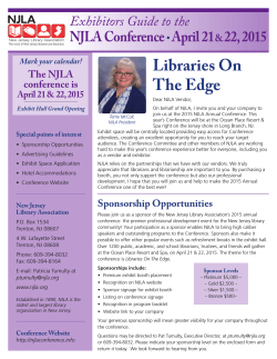 Exhibitors Guide - New Jersey Library Association Conference