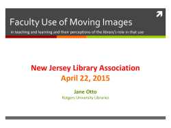 Faculty Use of Moving Images - New Jersey Library Association