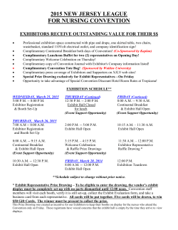 Exhibition Schedule - New Jersey League for Nursing