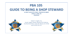 PBA 105 GUIDE TO BEING A SHOP STEWARD