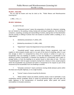Public Mover & Warehousemen Act
